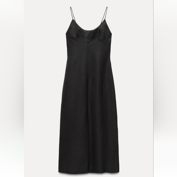 Zara | Black linen Midi Dress - Picture 6 of 10